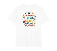 Crushing Third Grade One Day at a Time T-Shirt, Men's Big and Tall, White, 4X Tall