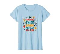 Crushing Third Grade One Day at a Time T-Shirt, Women, Baby Blue, 3XL