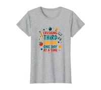 Crushing Third Grade One Day at a Time T-Shirt, Women, Heather Grey, S