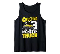 Crushng Into 3 Monster Truck Third Birthday Boy Tank Top