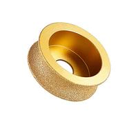 CruSio 1Pc Bore 20Mm Dia 3Inch 75Mm round Dry Vacuum Brazed Diamond Grinding Wheel Demi-Bullnose Marble Edge Profile Grinding Disc,10Mm/10Mm