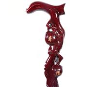 crutch, Auspicious Longevity Peach Shaped Walking Cane for Elderly, Hand-Carved Wooden Stick(A,90Cm(Use Height 170 175Cm))