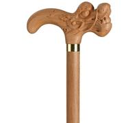 Crutch Dragon Head Carving Walking Cane For The Elderly, Handmade Wooden Walking Stick With Wristband, Load Bearing 250kg/551.2lbs