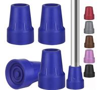 Crutch Tips Heavy Duty Replacement Rubber Cane,Hiking Walker Tips 3/4” Non-Slip All Terrain Caps Accessories for Canes, Rollator, Walkers, Universal Fit 4 PCS (Blue)