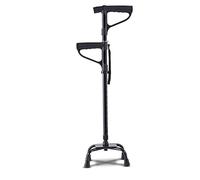 Crutches Double Handle Cane With Flashlight, Height Adjustable Aluminum Alloy Walking Stick Four Corners Anti-Skid Old Walker,Crutches