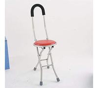 Crutches for Adults Folding Chair Stool with Adjustable Walking Stick with Crutches and Height Adjustable seat - Non-Slip Stainless Steel - with Small 4-Leg Base Everything is fine