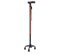 Crutches for The Elderly Four-Legged Telescopic Cane for The Aluminium Alloy Lightweight Multifunctional Light Non-Slip Walking Stick(Brown)