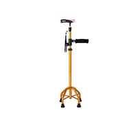 Crutches for The Elderly Non-Slip Lightweight Four-Legged Cane Walker Four-Claw Aluminium Alloy(Gold)
