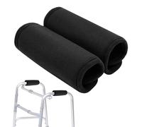 Crutches Handle Pads, 2PCS Padded Hand Grips, Crutch Pads Soft Material,Relieves Hand Pressure and Pain Suitable for Elderly Cane Mobility Aids,Wheelchairs,Etc.(Black)