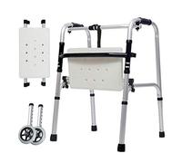 Crutches Walker Elderly Disabled Aluminum Double Handrails Walking Wheels Bathing Boards Auxiliary Lower Limbs Four Feet 47Cm×52Cm×73Cm Non-Slip Walking Stick with Hospital Mobil It's so Kind of You