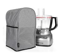 Crutello Food Processor Cover with Storage Pockets for Medium 7-10 Cup Size, Fits Various Brands, Food Processor Dust Covers For Kitchen Counter