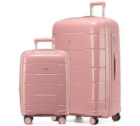CRUW 2-Piece Luggage Set Expandable Polypropylene Suitcase Set TSA Locks 8 Silent Spinner Wheels Lightweight Nested Suitcases Travel Set easyJet BA Jet2 Airline-Approved Carry-On & XL Check in