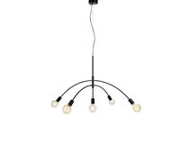 Crux Large 5 Arm Ceiling Pendant Light - Black