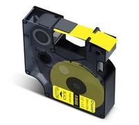 Cruxer 1-Pack Compatible for Dymo Flexible A18490 S0718080 Nylon Label Tape Ribbons,Black on Yellow 12mm x 3.5m Replacement for Dymo Rhino 1000 4200 6000 LabelWriter 450 Duo ILP 219 3M PL150 3M PL300