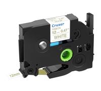Cruxer 1 Pack Compatible for P-Touch TZe-R234 TZ-R234 Gold Print on White Satin Ribbon 12mm 1/2" 0.47 inch for PT-D200 PT-D210 PT-D400 D450 PTD600 PT-H100 PT-1230PC PT-P710BT PT-D400AD Label Maker