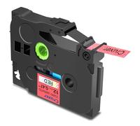 Cruxer 1 Pack Replacement for Brother P-Touch TZe-431L1 AZe-431L1 Glitter Bling Laser Laminated Tapes，Black on Starry Red 0.47'' 12mm x 8m Compatible for Brother PT-H100R PT-200 PT-H110 PT-D410