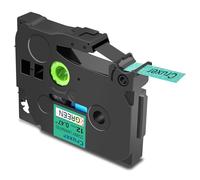 Cruxer 1 Pack Replacement for Brother P-Touch TZe-731L1 AZe-731L1 Glitter Bling Laser Laminated Tapes，Black on Starry Green 0.47'' 12mm x 8m Compatible for Brother PT-H100R PT-200 PT-H110 PT-D410