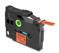 Cruxer 1 Pack Replacement for Brother P-Touch TZe-B21 AZe-B21 Fluorescent Laminated Tapes，Black on Orange 0.35'' 9mm x 5m Cassette Compatible for Brother PT-H100R PT-200 PT-D410 PT-E110VP