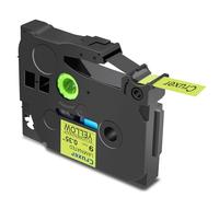 Cruxer 1 Pack Replacement for Brother P-Touch TZe-C21 AZe-C21 Fluorescent Laminated Tapes,Black on Yellow 0.35'' 9mm x 5m Cassette Compatible for Brother PT-H100R PT-200 PT-D410 PT-E110VP