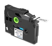 Cruxer 1 Pack Replacement for Brother P-Touch TZe-FA231 AZe-FA231 Iron-on Fabric Clothing Laminated Tapes，Black on White 0.47'' 12mm x 3m Compatible for Brother PT-H100R PT-H110 PT-D410 PT-E110VP