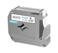 Cruxer 1 Pack Replacement for P Touch M-K221 MK221 M221 Black on White 9mm 0.35 3/8 M Tape White for Ptouch PT-M95 PT-80 PT-90 PT-70 PT-55 PT-65 PT-85 PT-45 PT-70BM PT-100 Label Maker