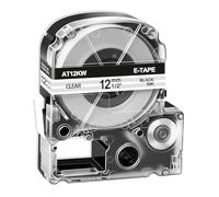 Cruxer 1-Pack Replacement for ST12KW LK-4TBN AT12KW 12mm x 8m Laminated Black on Clear Label Tape Compatible with Epson LW-1000P LW-700 LW-300L LW-300 LW-400 LW-500 LW-600P LW-900P Label Maker