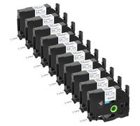 Cruxer 10 Pack Replacement for Brother HSe-221 8.8mm Heat Shrink Tube Black on White HSE221 HS221 Heat Shrink Label Tape for P-Touch PT-D600 E500 D210 D400 E550W 7600 D800W Labels Maker