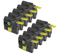 Cruxer 10 Pack Replacement for Brother P-Touch TZe-651 AZe-651 Yellow Laminated Tapes，Black on Yellow 0.94'' 24mm x 8m Cassette Compatible for Brother PT-P700 PT-E550WVP PT-P750W PT-2730VP