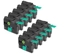 Cruxer 10 Pack Replacement for Brother P-Touch TZe-751 AZe-751 Green Laminated Tapes，Black on Green 0.94'' 24mm x 8m Cassette Compatible for Brother PT-P700 PT-E550WVP PT-P750W PT-2730VP