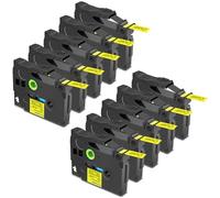 Cruxer 10 Pack Replacement for Brother P-Touch TZe-S631 AZe-S631 Extra Strength Adhesive Laminated Tapes，Black on Yellow 0.47'' 12mm x 8m Compatible for Brother PT-H100R PT-H110 PT-D410 PT-E110VP