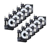 Cruxer 10-Pack Replacement for D1 45010 S0720500 12mm x 7m Black on Clear Label Tape Compatible with Label Manager 160 210D 260P 280 360D 420P 450D 500TS Label Point/Writer Maker