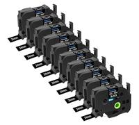 Cruxer 10-Pack Replacement for P-Touch TZe-355 TZe355 24mm x 8m White on Black Laminated Label Tape Compatible with Ptouch PT-D600 PT-E500 PT-H500 PT-P710BT PT-1400 PT-9200DX PT-P750W Maker