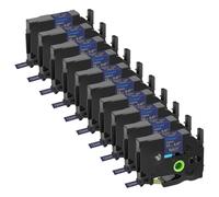 Cruxer 10-Pack Replacement for P-Touch TZe-RN34 TZeRN34 12mm x 4m Satin Ribbon Fabric Gold on Navy Label Tape Compatible with PTouch PT-H110 H100 H105 P300BT E110 D200 D210 D400 1230PC Maker