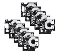 Cruxer 10-Pack Replacement for Rhino 18444 S0718600 IND Industrail Vinyl Label Tapes 12mm x 5.5m Black on White Compatible with Rhino 1000 3000 5000 5200 4200 6000 ILP219 3M PL150 Label Maker