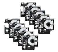 Cruxer 10-Pack Replacement for Rhino 18488 S0718100 Flexible Nylon Industrial Label Tapes 12mm x 3.5m Black on White Compatible with Rhino 1000 3000 5000 5200 4200 6000 ILP219 3M PL150 Label Maker