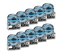 Cruxer 10-Pack Replacement for SC12BW LK-4LBP AC12BW 12mm x 8m Laminated Black on Blue Label Tape Compatible with Epson LW-1000P LW-700 LW-300L LW-300 LW-400 LW-500 LW-600P LW-900P Label Maker