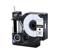Cruxer 100-Pack Replacement for D1 40913 S0720680 9mm x 7m Black on White Label Tape Compatible with Label Manager 160 210D 260P 280 360D 420P 450D 500TS Label Point/Writer Maker
