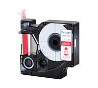 Cruxer 100-Pack Replacement for D1 45012 S0720520 12mm x 7m Red on Clear Label Tape Compatible with Label Manager 160 210D 260P 280 360D 420P 450D 500TS Label Point/Writer Maker