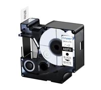 Cruxer 100-Pack Replacement for D1 53713 S0720930 19mm x 7m Black on Yellow Label Tape Compatible with Label Manager 160 210D 260P 280 360D 420P 450D 500TS Label Point/Writer Maker