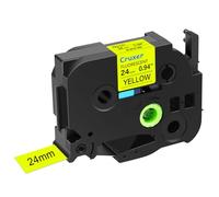 Cruxer 100-pack Replacement for P-touch TZe-C51 TZeC51 24mm x 5m Laminated Black on Fluorescent Yellow Label Tape Compatible with PTouch PT-D600 PT-E500 PT-H500 PT-P710BT PT-1400 PT-9200DX P750W Maker