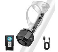 Cruxer 110dB Bike Alarm with L-Shaped Bracket, USB-C Recharge with Remote | 3 Ringtone & 3 Volume & 7 Sensitivity Adjustable, IP65 Waterproof, 229FT Wireless Range, Anti-Theft Vibration Alarm
