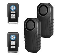 Cruxer 113dB Bike Alarm with 164FT Wireless Remote, Anti-Theft Alarm System | 3 Ringtone & 3 Volume & 7 Sensitivity Adjustable, IP55 Waterproof, for Bike Scooter Motor Door Window, 2 Pack