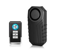 Cruxer 113dB Bike Alarm with 164FT Wireless Remote, Anti-Theft Alarm System | 3 Ringtone & 3 Volume & 7 Sensitivity Adjustable, IP55 Waterproof, for Bike Scooter Motor Door Window, 1 Pack