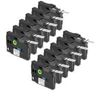 Cruxer 12 Pack Replacement for Brother P-touch TZe-S231 AZe-S231 Extra Strength Adhesive Laminated Tapes，Black on White 0.47'' 12mm x 8m Compatible for BrotherPT-H100R PT-200 PT-H110 PT-D410 PT-E110VP