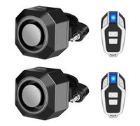 Cruxer 2 Pack Bike Alarm with 2 Remote, USB Rechargeable Wireless Anti-Theft Vibration Alarm, 110 dB Volume and Sensitivity Adjustable Sensor Burglar System for Motorcycle Mobility Scooter Caravan