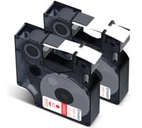 Cruxer 2-Pack Compatible for Dymo D1 45015 S0720550 Label Tape,Red on White 12mm x 7m Replacement for Dymo LabelManager 160 210D 500TS LabelPoint 100 350 LabelWriter Duo 3M PL150