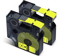 Cruxer 2-Pack Compatible for Dymo D1 45018 S0720580 Label Tape，Black on Yellow 12mm x 7m Replacement for Dymo LabelManager 160 210D 500TS LabelPoint 100 350 LabelWriter Duo 3M PL150