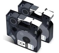 Cruxer 2-Pack Compatible for Dymo D1 45020 S0720600 Label Tape，White on Clear 12mm x 7m Replacement for Dymo LabelManager 160 210D 500TS LabelPoint 100 350 LabelWriter Duo 3M PL150