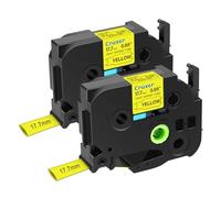 Cruxer 2 Pack Replacement for Brother HSe-641 17.7mm Heat Shrink Tube Black on Yellow HSE641 HS641 Heat Shrink Label Tape for P-Touch PT-300 E550W E500 H500 7600 D600 P710BT P750W Labels Maker