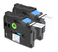 Cruxer 2 Pack Replacement for Brother P-Touch TZe-253 AZe-253 White Laminated Tapes，Blue on White 0.94'' 24mm x 8m Cassette Compatible for Brother PT-P700 PT-E550WVP PT-P750W PT-2730VP